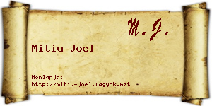 Mitiu Joel névjegykártya